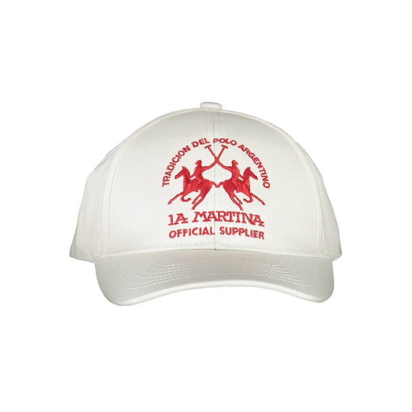 White Cotton Men Cap La Martina