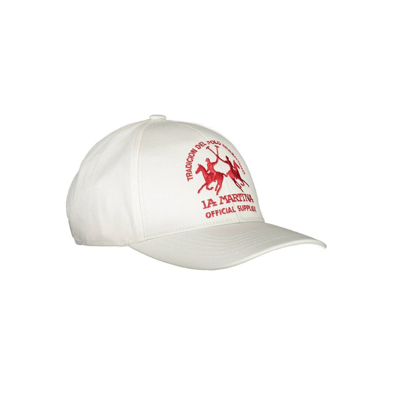 White Cotton Men Cap La Martina