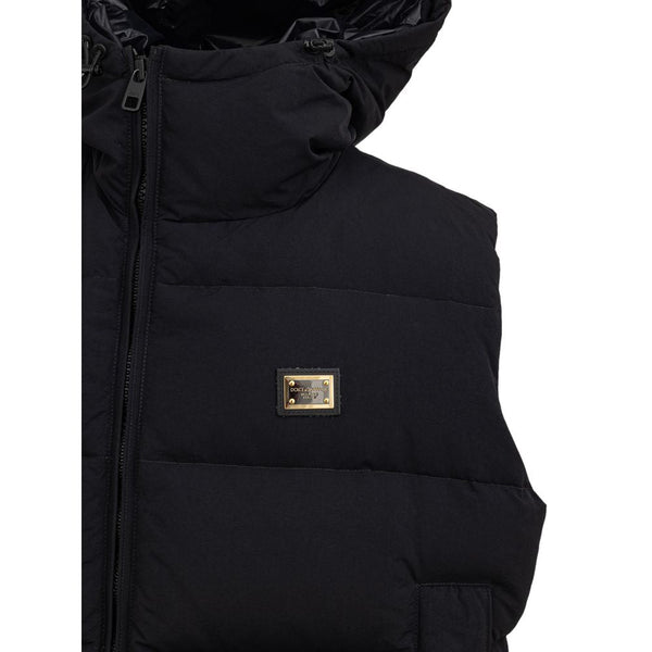 Black Polyester Sleveless Jacket Dolce & Gabbana