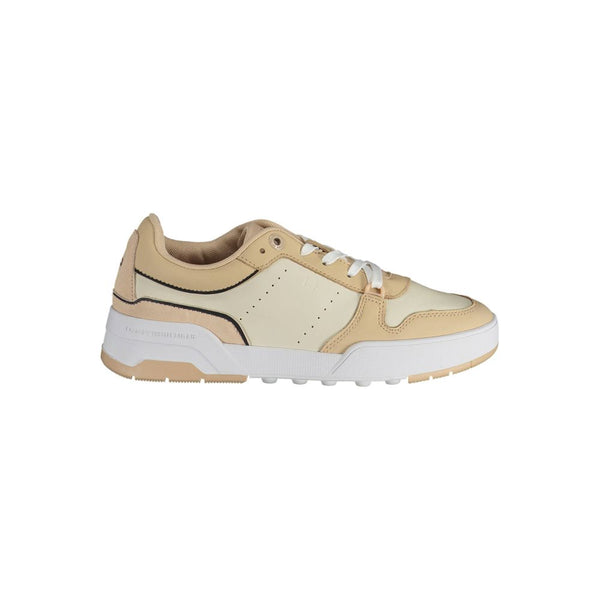Beige Leather Women Sneaker Tommy Hilfiger