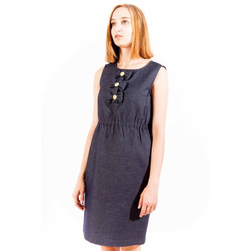 Blue Cotton Women Dress Love Moschino