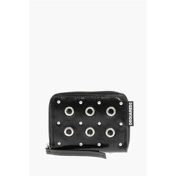 Patent Leather Wallett with Decorative Eyelets Dsquared²
