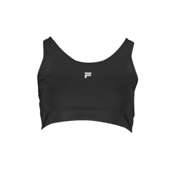 Black Polyester Women Sports Bra Fila