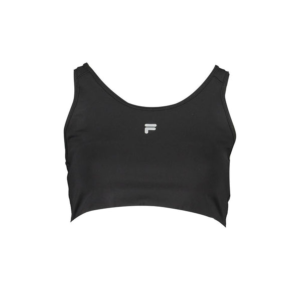 Black Polyester Women Sports Bra Fila