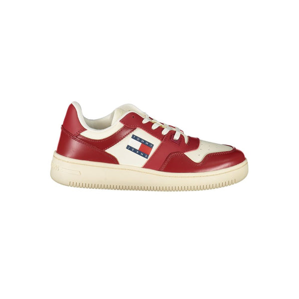 Red Leather Women Sneaker Tommy Hilfiger