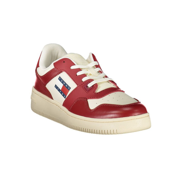 Red Leather Women Sneaker Tommy Hilfiger