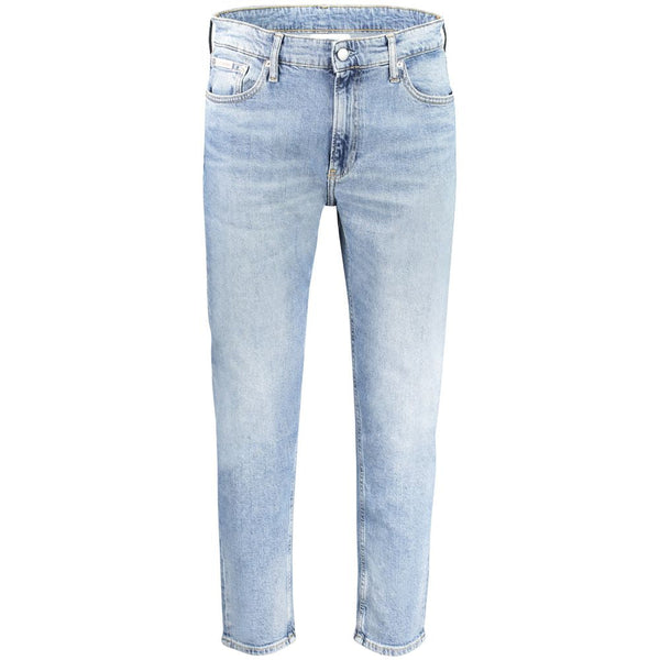 Light Blue Cotton Men Jeans Calvin Klein