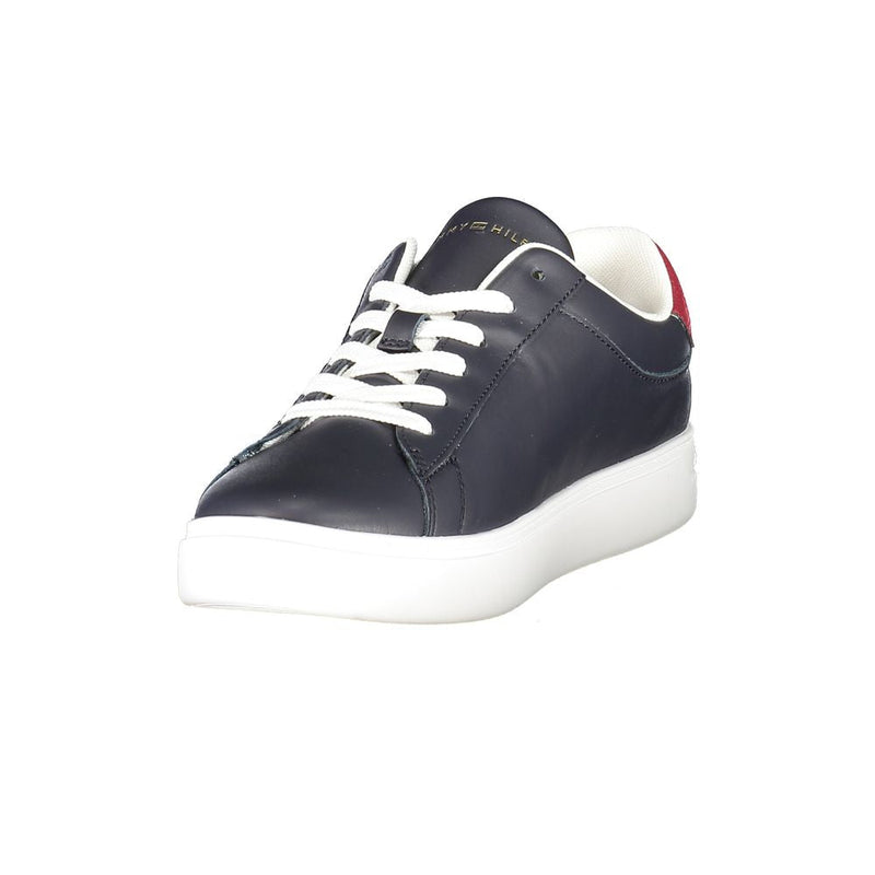 Blue Leather Women Sneaker Tommy Hilfiger