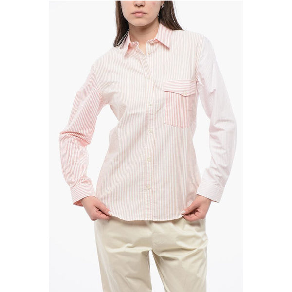 Awning Striped OXFORD Cotton Shirt with Breast-pocket Woolrich