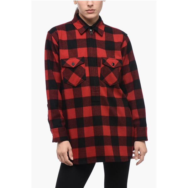 Half-Zipped Shirt with Check Motif Woolrich