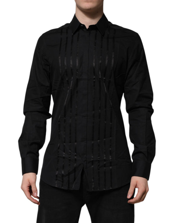 Black GOLD Long Sleeves Men Formal Dress Shirt Dolce & Gabbana
