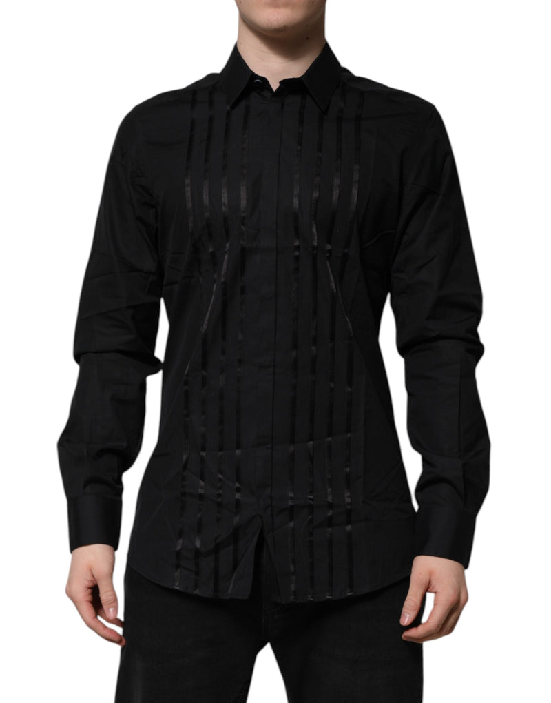 Black GOLD Long Sleeves Men Formal Dress Shirt Dolce & Gabbana