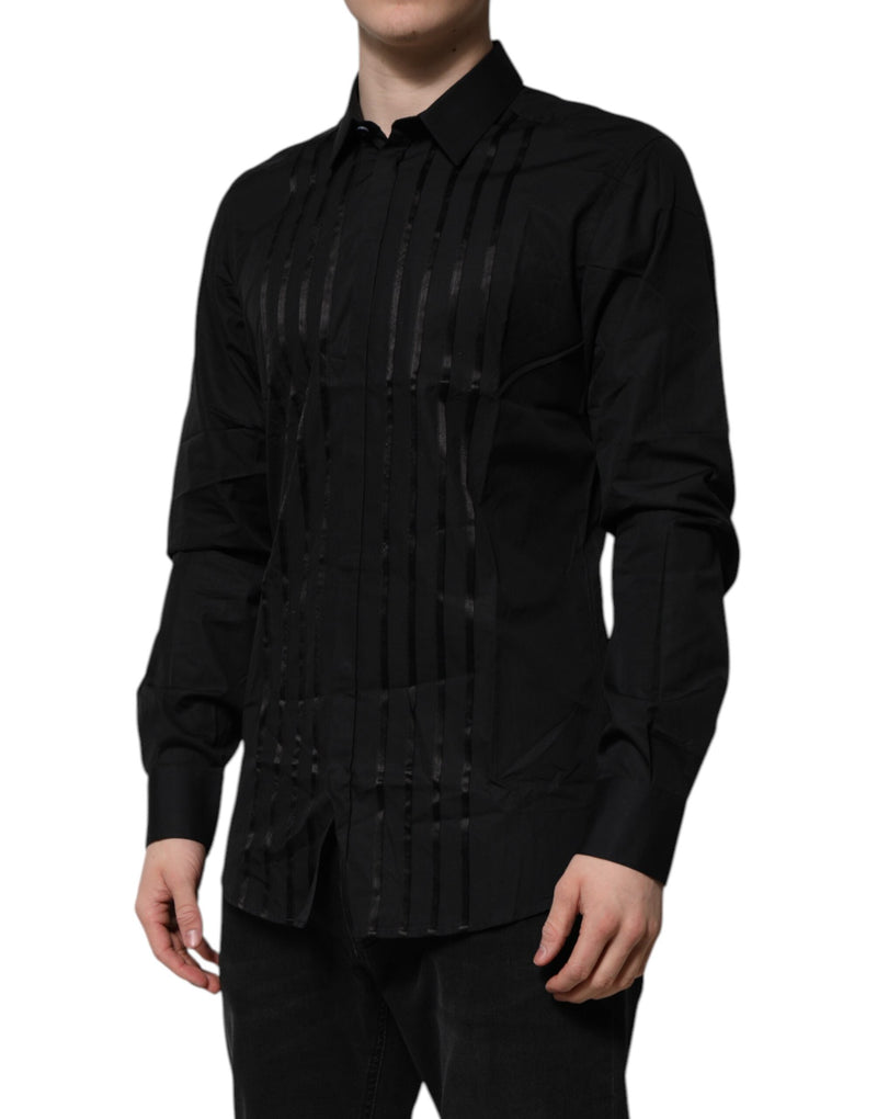 Black GOLD Long Sleeves Men Formal Dress Shirt Dolce & Gabbana