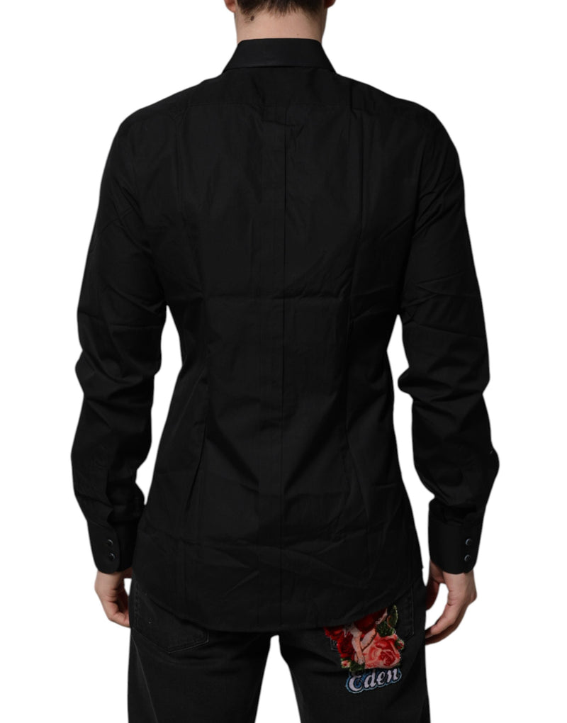 Black GOLD Long Sleeves Men Formal Dress Shirt Dolce & Gabbana