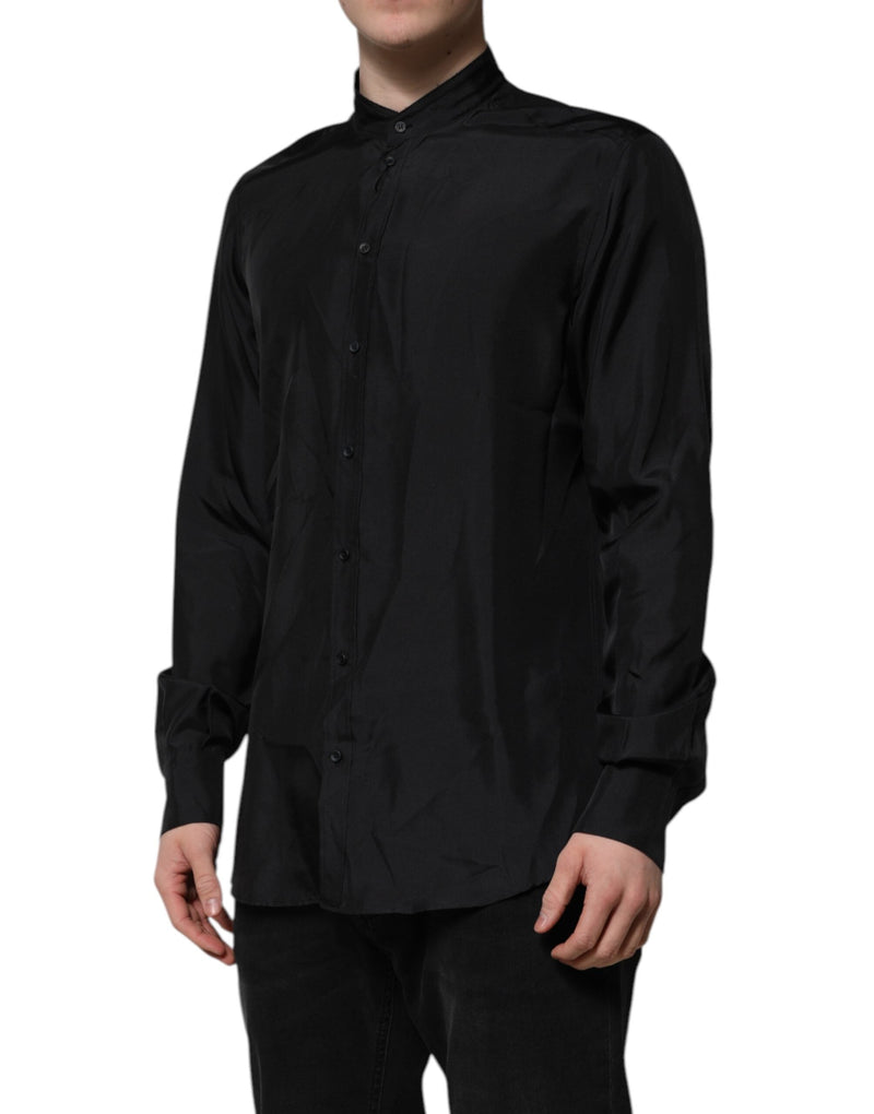 Dark Blue Silk MARTINI Men Formal Dress Shirt Dolce & Gabbana