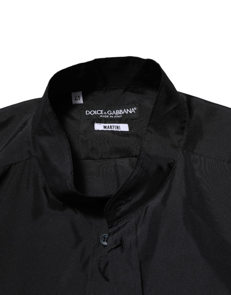 Dark Blue Silk MARTINI Men Formal Dress Shirt Dolce & Gabbana
