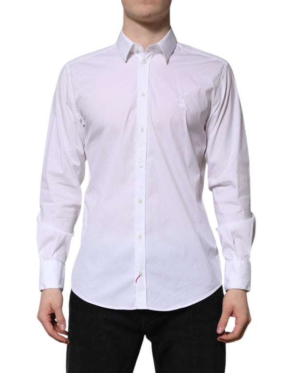 White Cotton MARTINI Long Sleeve Dress Shirt Dolce & Gabbana