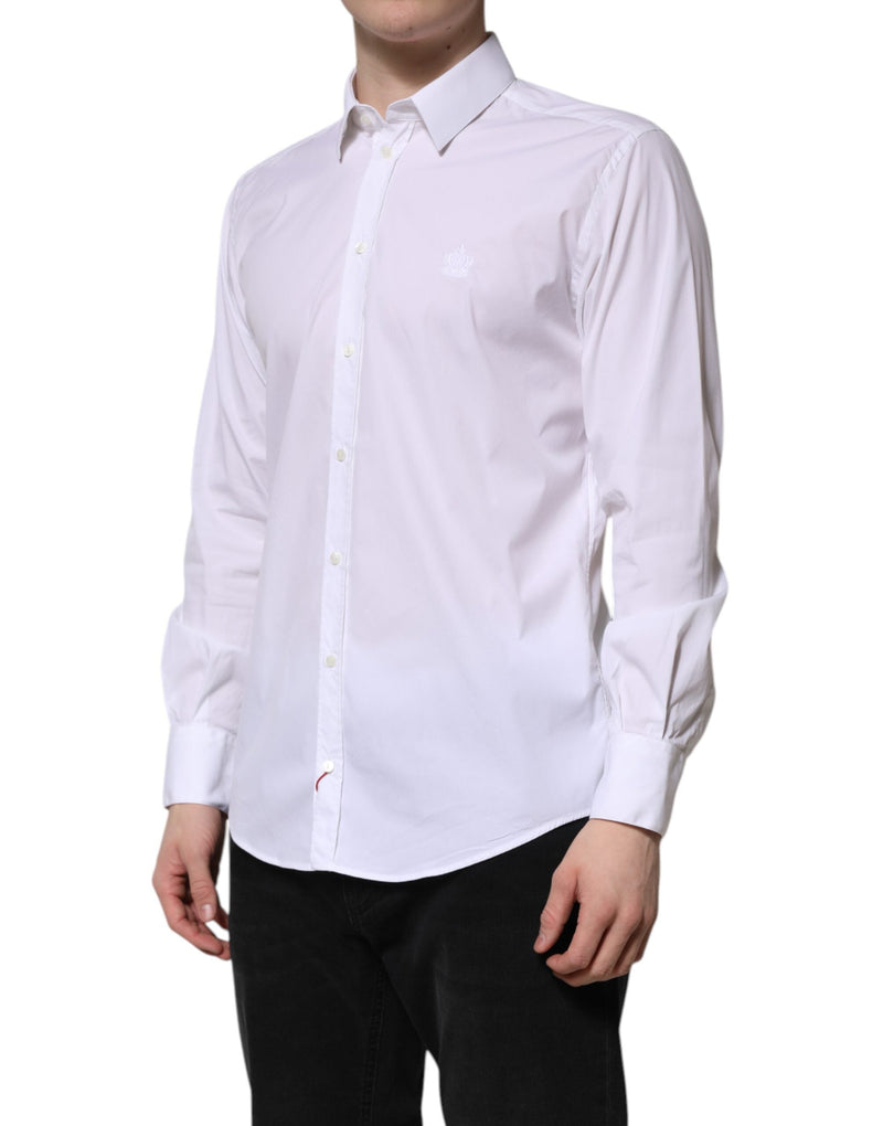 White Cotton MARTINI Long Sleeve Dress Shirt Dolce & Gabbana