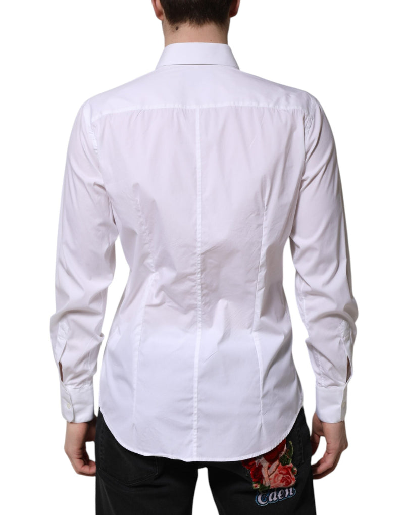 White Cotton MARTINI Long Sleeve Dress Shirt Dolce & Gabbana