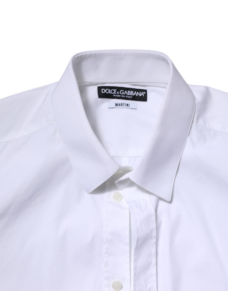 White Cotton MARTINI Long Sleeve Dress Shirt Dolce & Gabbana