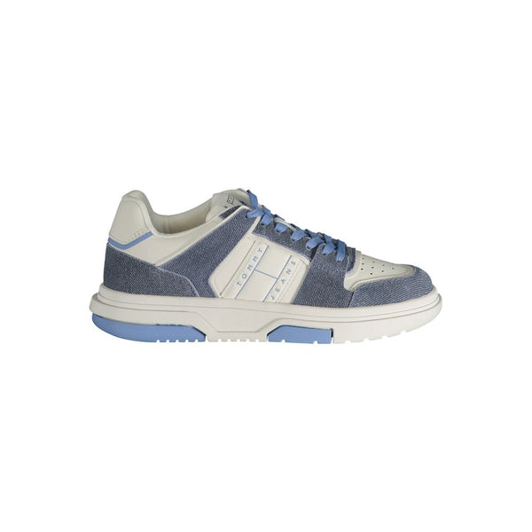 Light Blue Leather Women Sneaker Tommy Hilfiger