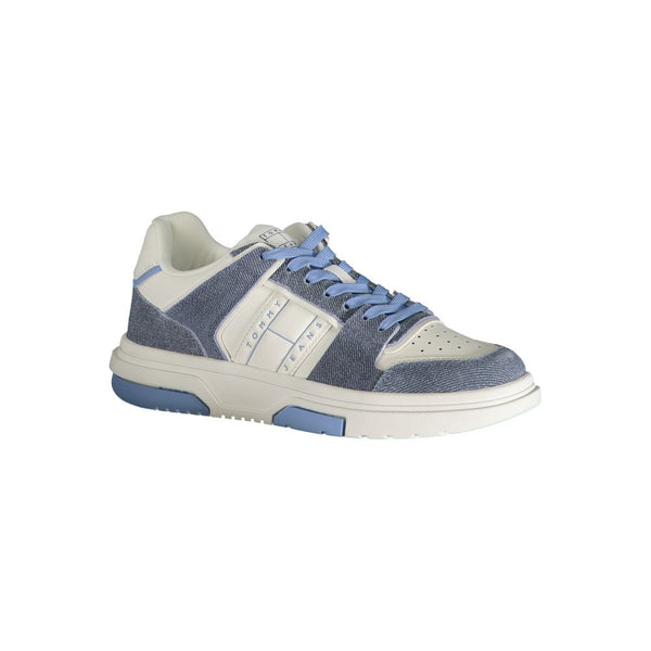 Light Blue Leather Women Sneaker Tommy Hilfiger