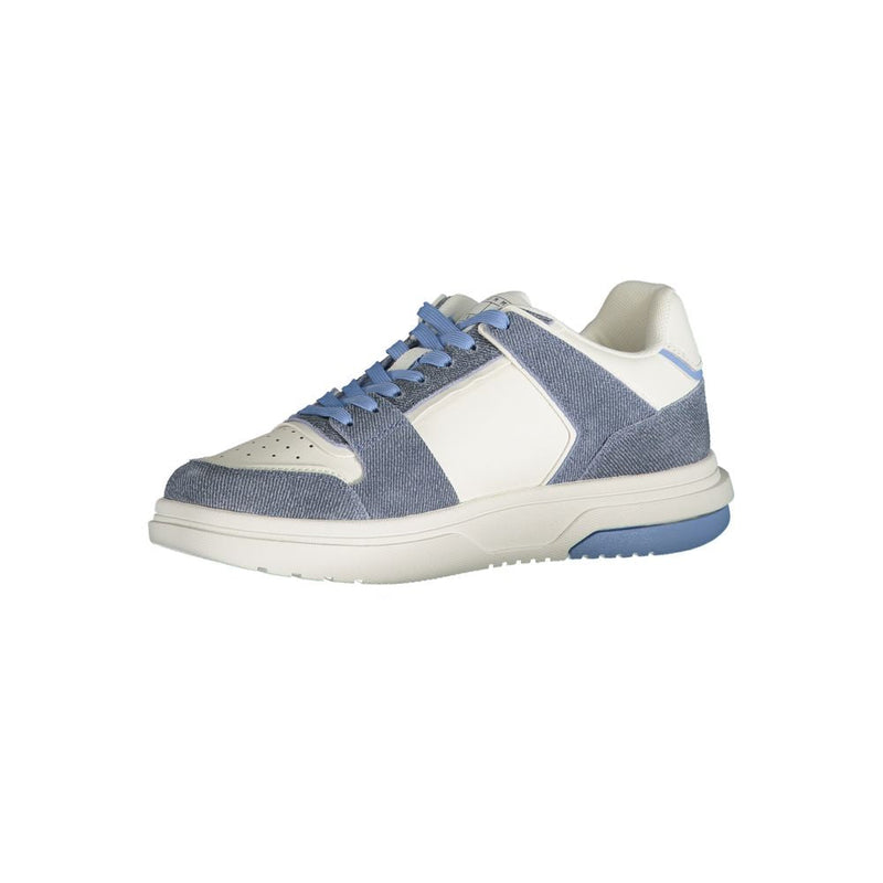 Light Blue Leather Women Sneaker Tommy Hilfiger