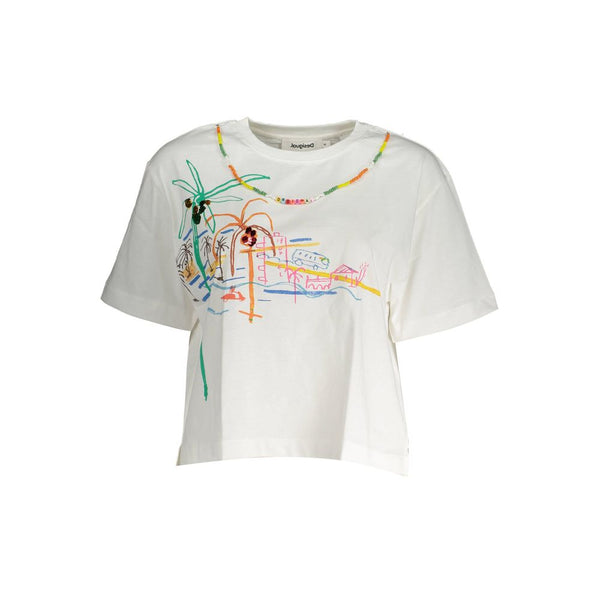 White Cotton Women Top Desigual