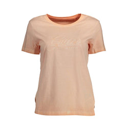Pink Cotton Women T-Shirt Guess Jeans