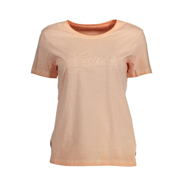 Pink Cotton Women T-Shirt Guess Jeans