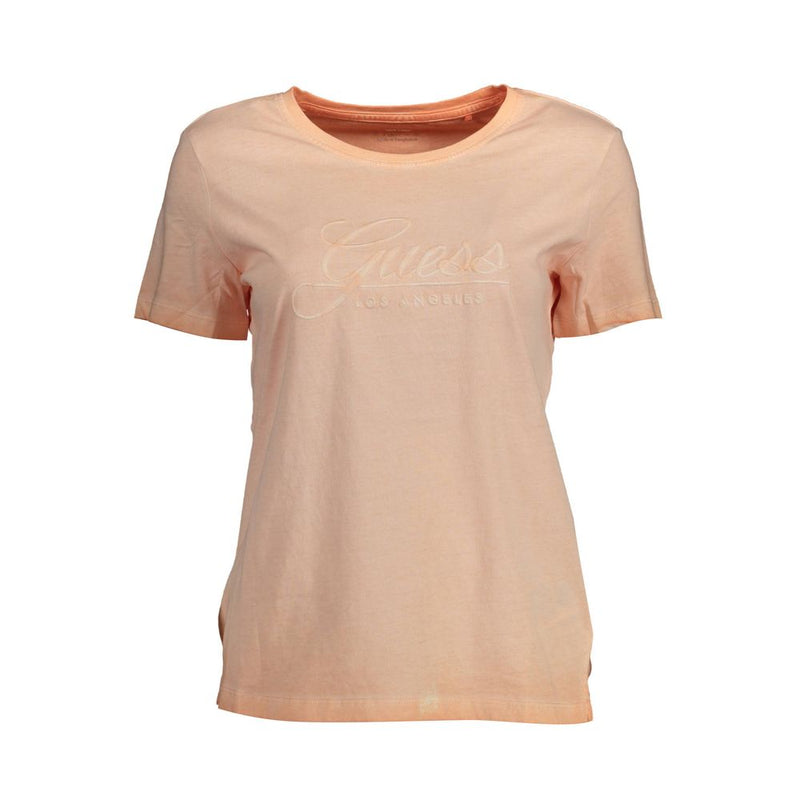 Pink Cotton Women T-Shirt Guess Jeans