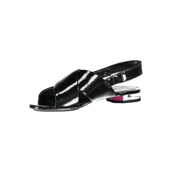 Black Leather Women Sandal Calvin Klein