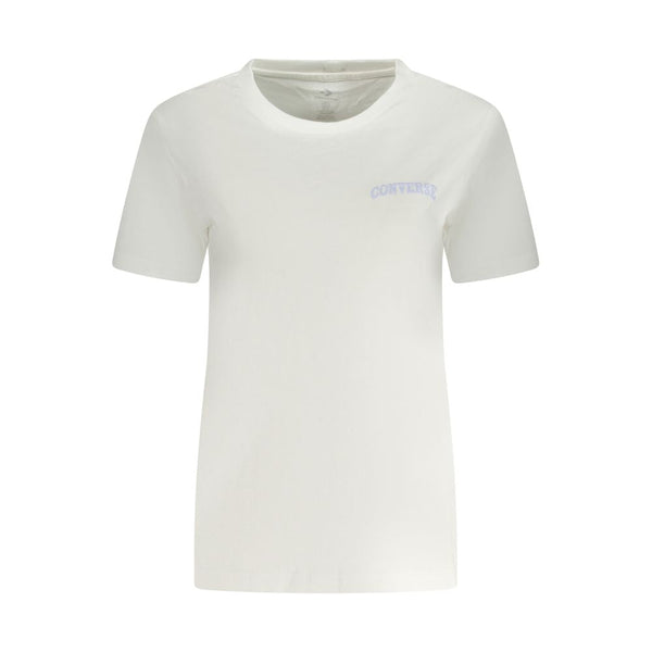 White Cotton Women T-Shirt Converse