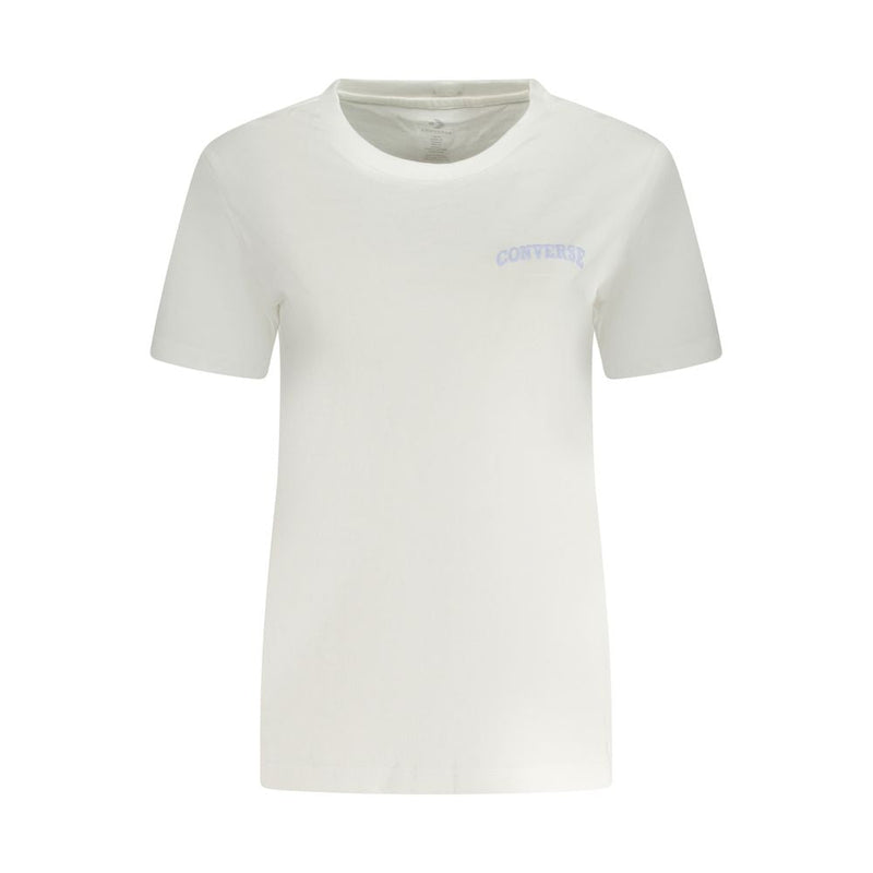 White Cotton Women T-Shirt Converse
