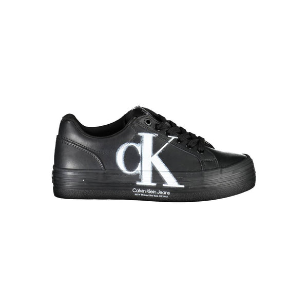 Black Leather Women Sneaker Calvin Klein