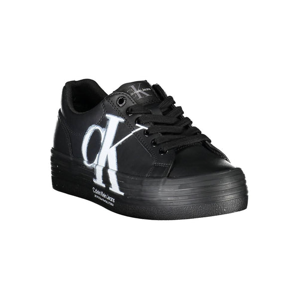 Black Leather Women Sneaker Calvin Klein
