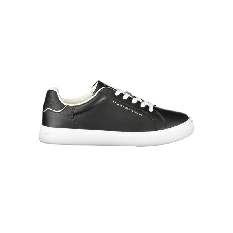 Black Leather Women Sneaker Tommy Hilfiger