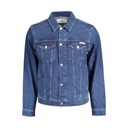 Blue Cotton Men Jacket Calvin Klein