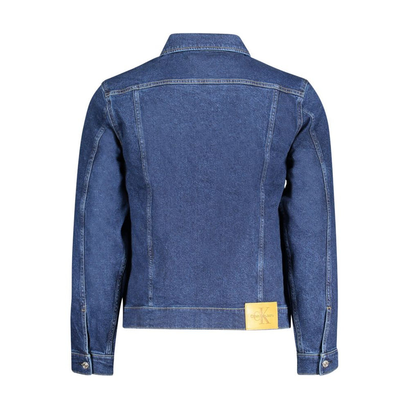 Blue Cotton Men Jacket Calvin Klein