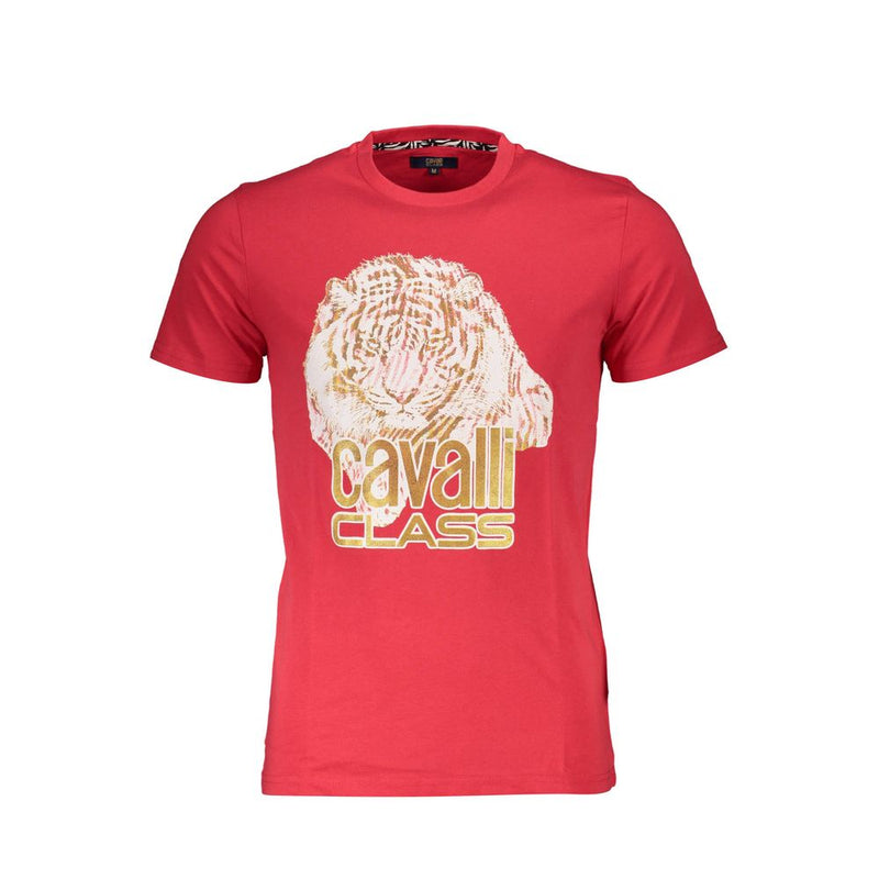 Red Cotton Men TShirt Cavalli Class