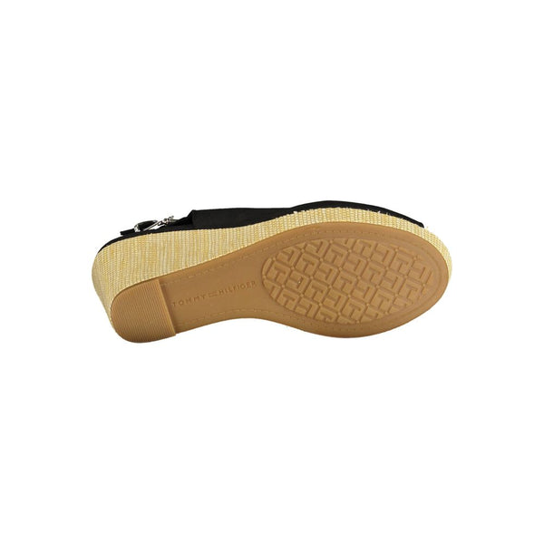 Black Cotton Women Sandal Tommy Hilfiger