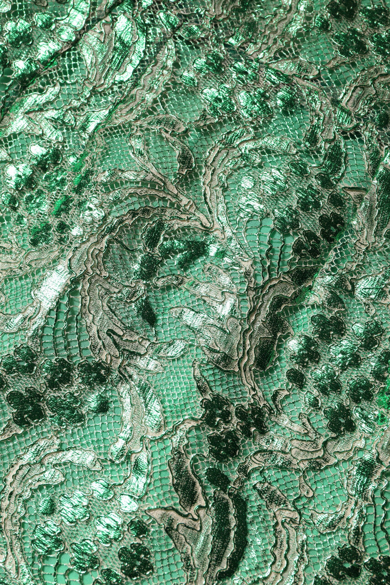 Green Cotton Floral Lace Sheath Midi Dress Dolce & Gabbana