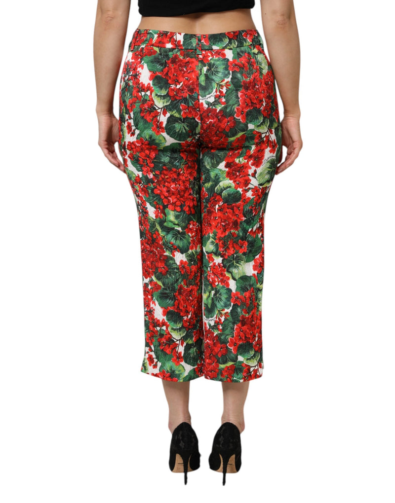 Multicolor Floral Print Cropped Pants Dolce & Gabbana
