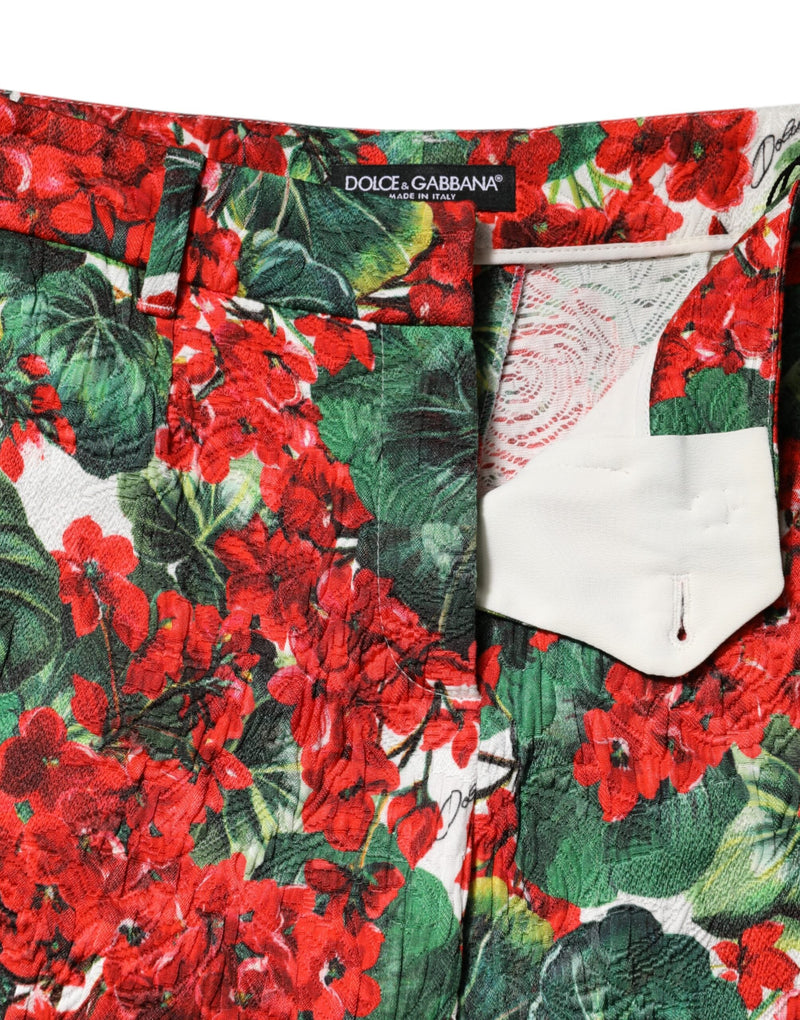 Multicolor Floral Print Cropped Pants Dolce & Gabbana
