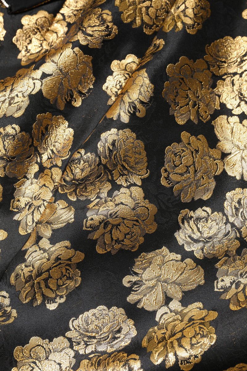 Black Gold Floral Print Jacquard Mini Skirt Dolce & Gabbana