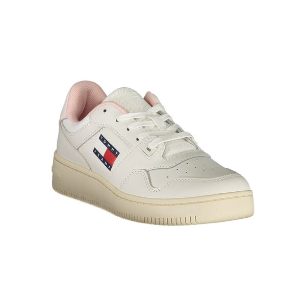 White Leather Women Sneaker Tommy Hilfiger