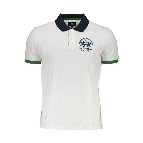 White Cotton Men Polo Shirt La Martina