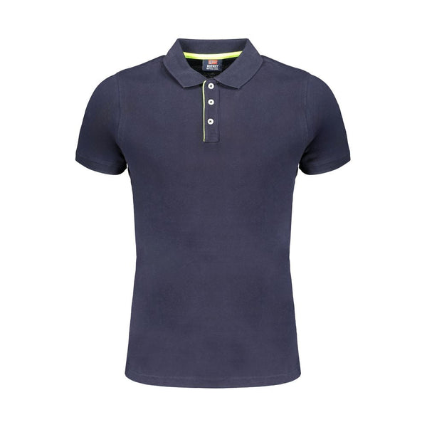 Blue Cotton Polo Shirt Norway 1963