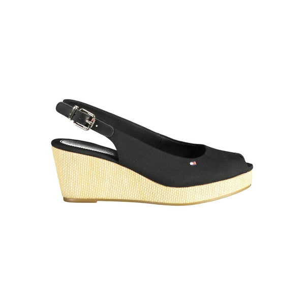 Black Leather Women Sandal Tommy Hilfiger