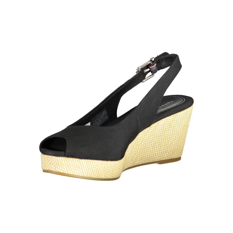 Black Leather Women Sandal Tommy Hilfiger